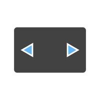 configuración overscan glifo icono azul y negro vector