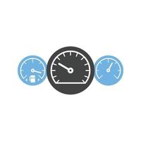 Car Meters Glyph Blue and Black Icon vector