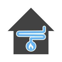 Heating System Glyph Blue and Black Icon vector