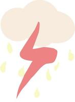 illustration image design heavy rain accompanied by lightning vector