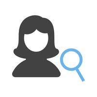 Find Female Profile Glyph Blue and Black Icon vector