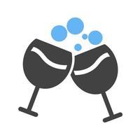 Drinks Glyph Blue and Black Icon vector