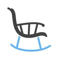 Rocking Chair Glyph Blue and Black Icon vector