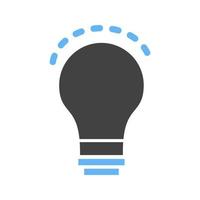Innovative Idea Glyph Blue and Black Icon vector