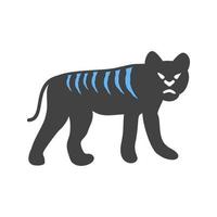 Leapord Glyph Blue and Black Icon vector