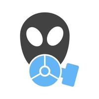 Oxygen Mask Glyph Blue and Black Icon vector