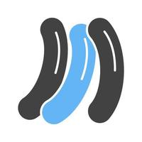 Sausages Glyph Blue and Black Icon vector