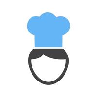 Chef Glyph Blue and Black Icon vector