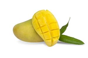 Yellow mango and mango sliced photo