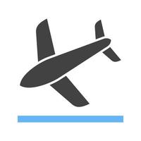 Flight Landing Glyph Blue and Black Icon vector