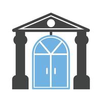 Doorway Glyph Blue and Black Icon vector