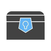 Treasure Chest I Glyph Blue and Black Icon vector