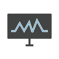 gráfico de análisis glifo icono azul y negro vector