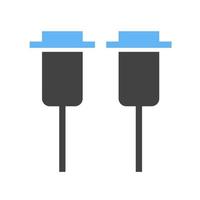 Settings Input Component Glyph Blue and Black Icon vector