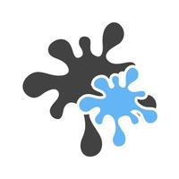 pintura salpicadura glifo icono azul y negro vector