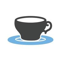 Tea Cup Glyph Blue and Black Icon vector