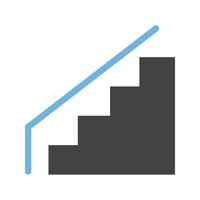 Escalator Glyph Blue and Black Icon vector