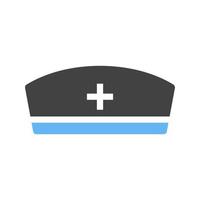 Nurse Cap Glyph Blue and Black Icon vector