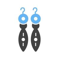 pendientes i glifo icono azul y negro vector