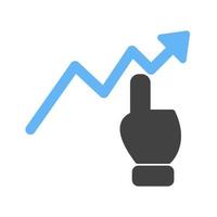 Click on Graph Glyph Blue and Black Icon vector
