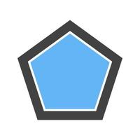 Pentagon Glyph Blue and Black Icon vector
