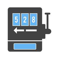Slot Machine Glyph Blue and Black Icon vector