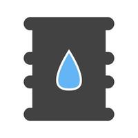 Oil Barrel Glyph Blue and Black Icon vector