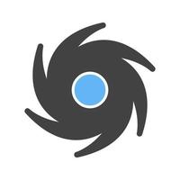 Cyclone Glyph Blue and Black Icon vector