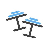 Cuff Links Glyph Blue and Black Icon vector