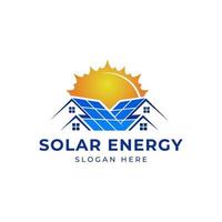 Sun solar house energy logo design clipart. Suitable for solar tech business vector