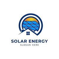 Sun solar house energy logo design clipart. Suitable for solar tech business vector