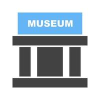 Museum Building II Glyph Blue and Black Icon vector