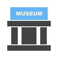 Museum Building II Glyph Blue and Black Icon vector