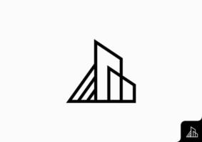 diseño de logotipo interior de arquitectura residencial concepto minimalista plano vector