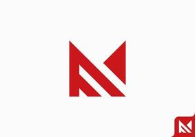 letter M FM logo design flat minimalist concept vector
