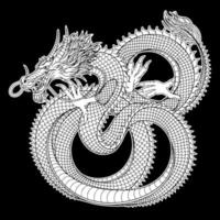 diseño de vector de ilustración de tatuaje de dragón japonés