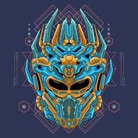 Mecha helmet head character vector design