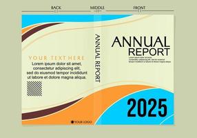 set of annual report covers with elegant and modern designs. background with curved elements vector