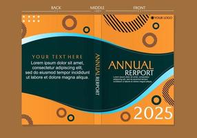 set of annual report covers with elegant and modern designs. brown green background vector