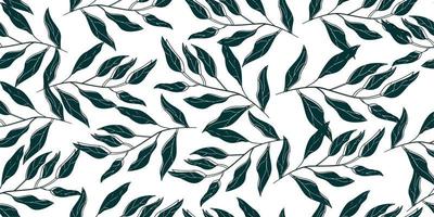 green white seamless pattern with abstract leaf pattern. for fabric designs, books, flyers vector