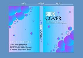 conjunto de portada de libro de color degradado azul púrpura. fondo con elementos de círculo abstracto