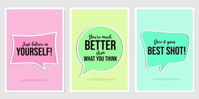 set of motivational quote designs for wall decoration. design for home interior vector