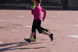 young  couple jogging photo