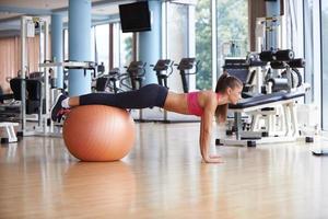 Working out in gym photo