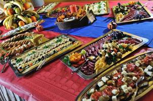 Catering food arrangement on table photo