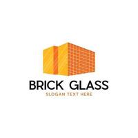 gafas de construcción de paredes logotipo industrial vector