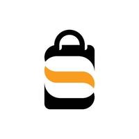 logotipo moderno de la tienda de bolsos de la letra s vector