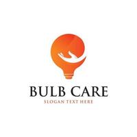 Bulb Hand Care Simple Business Logo vector