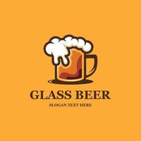 Glass Beer Drink Menu Illustration Logo vector