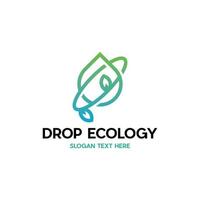 Drop Leaf Nature Ecology Simple Logo vector